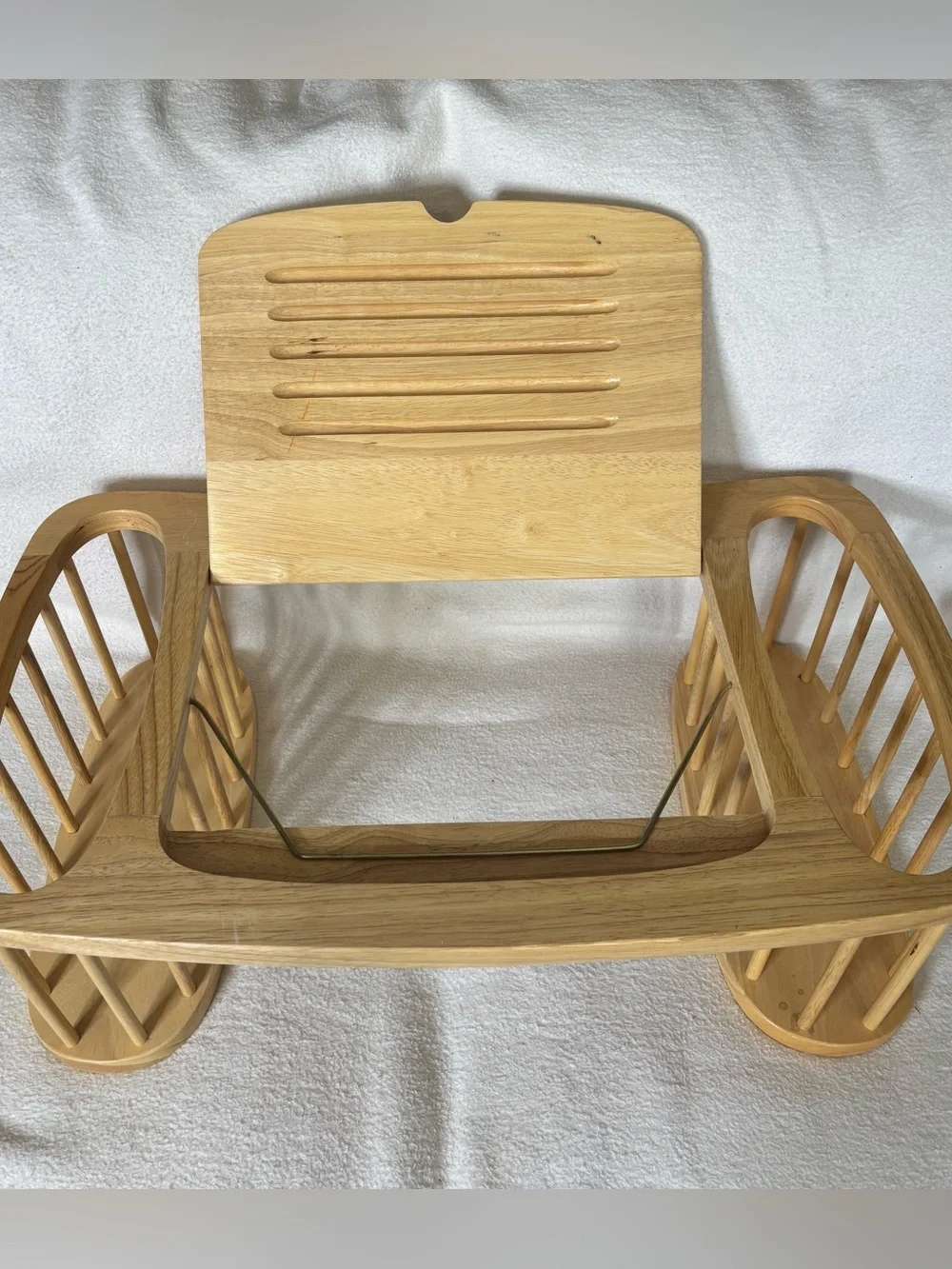 Vintage wooden bed tray and adjustable reading stand and racks